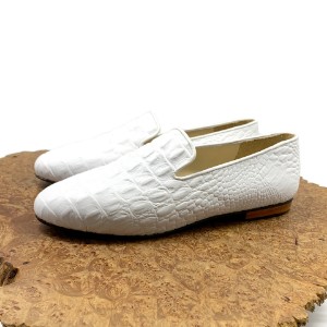Picture of Miss Loafers, White Crocodile