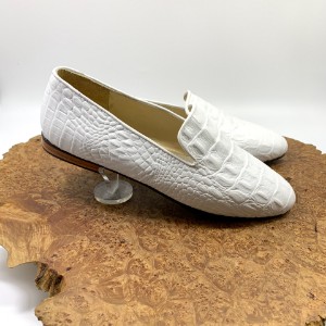 Picture of Miss Loafers, White Crocodile
